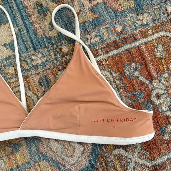 Left On Friday Sweet Victory White Bikini Top, Size Medium - Picture 4 of 4